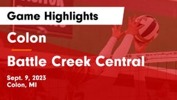 Colon  vs Battle Creek Central Game Highlights - Sept. 9, 2023