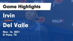 Irvin  vs Del Valle  Game Highlights - Nov. 16, 2021