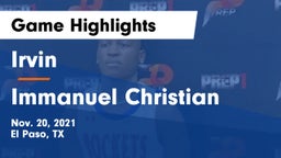 Irvin  vs Immanuel Christian  Game Highlights - Nov. 20, 2021