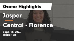 Jasper  vs Central  - Florence Game Highlights - Sept. 16, 2023