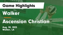 Walker  vs Ascension Christian  Game Highlights - Aug. 30, 2023