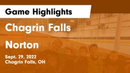 Chagrin Falls  vs Norton  Game Highlights - Sept. 29, 2022