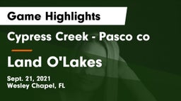 Cypress Creek  - Pasco co vs Land O'Lakes  Game Highlights - Sept. 21, 2021