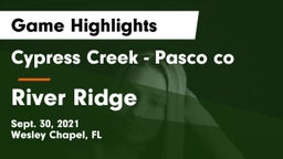 Cypress Creek  - Pasco co vs River Ridge  Game Highlights - Sept. 30, 2021