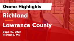 Richland  vs Lawrence County  Game Highlights - Sept. 20, 2022