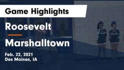 Roosevelt  vs Marshalltown  Game Highlights - Feb. 22, 2021