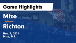 Mize  vs Richton  Game Highlights - Nov. 9, 2021