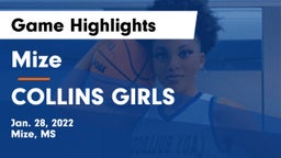 Mize  vs COLLINS  GIRLS Game Highlights - Jan. 28, 2022