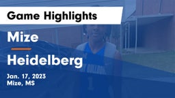 Mize  vs Heidelberg  Game Highlights - Jan. 17, 2023