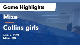 Mize  vs Collins girls Game Highlights - Jan. 9, 2024
