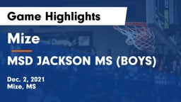 Mize  vs MSD JACKSON MS (BOYS) Game Highlights - Dec. 2, 2021