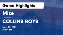 Mize  vs COLLINS  BOYS Game Highlights - Jan. 28, 2022