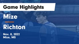 Mize  vs Richton  Game Highlights - Nov. 8, 2022