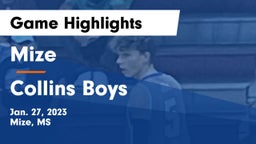 Mize  vs Collins Boys Game Highlights - Jan. 27, 2023