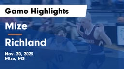 Mize  vs Richland  Game Highlights - Nov. 20, 2023
