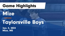 Mize  vs Taylorsville Boys Game Highlights - Jan. 5, 2024