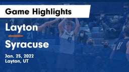 Layton  vs Syracuse  Game Highlights - Jan. 25, 2022