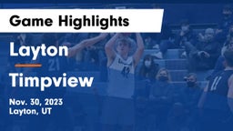 Layton  vs Timpview  Game Highlights - Nov. 30, 2023