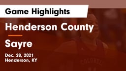 Henderson County  vs Sayre Game Highlights - Dec. 28, 2021