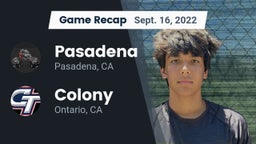 Recap: Pasadena  vs. Colony  2022