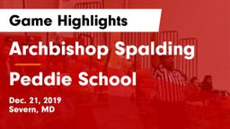 Archbishop Spalding  vs Peddie School Game Highlights - Dec. 21, 2019