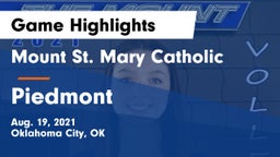 Mount St. Mary Catholic  vs Piedmont  Game Highlights - Aug. 19, 2021