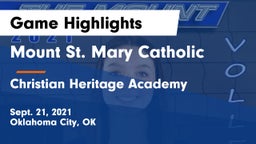 Mount St. Mary Catholic  vs Christian Heritage Academy Game Highlights - Sept. 21, 2021