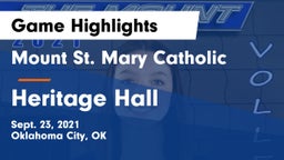 Mount St. Mary Catholic  vs Heritage Hall  Game Highlights - Sept. 23, 2021
