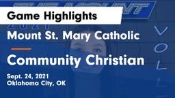Mount St. Mary Catholic  vs Community Christian  Game Highlights - Sept. 24, 2021
