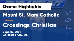 Mount St. Mary Catholic  vs Crossings Christian  Game Highlights - Sept. 25, 2021