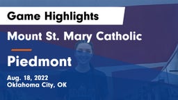 Mount St. Mary Catholic  vs Piedmont  Game Highlights - Aug. 18, 2022