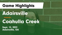 Adairsville  vs Coahulla Creek  Game Highlights - Sept. 13, 2022