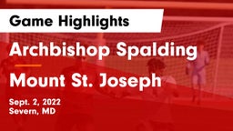 Archbishop Spalding  vs Mount St. Joseph  Game Highlights - Sept. 2, 2022