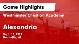 Westminster Christian Academy vs Alexandria  Game Highlights - Sept. 10, 2022
