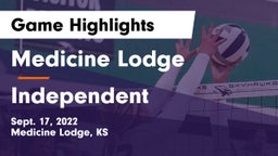 Medicine Lodge  vs Independent Game Highlights - Sept. 17, 2022