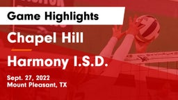 Chapel Hill  vs Harmony I.S.D. Game Highlights - Sept. 27, 2022