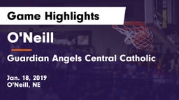 O'Neill  vs Guardian Angels Central Catholic Game Highlights - Jan. 18, 2019