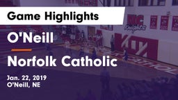O'Neill  vs Norfolk Catholic  Game Highlights - Jan. 22, 2019