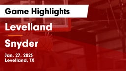 Levelland  vs Snyder Game Highlights - Jan. 27, 2023
