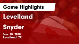 Levelland  vs Snyder  Game Highlights - Jan. 10, 2020