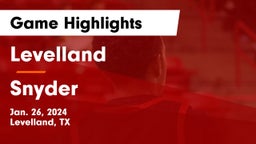Levelland  vs Snyder  Game Highlights - Jan. 26, 2024
