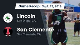 Recap: Lincoln  vs. San Clemente  2019