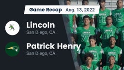 Recap: Lincoln  vs. Patrick Henry  2022