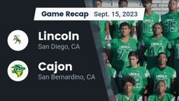 Recap: Lincoln  vs. Cajon  2023