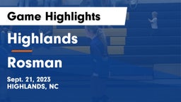 Highlands  vs Rosman  Game Highlights - Sept. 21, 2023
