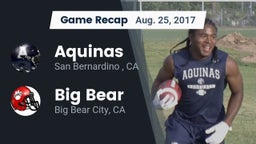 Recap: Aquinas   vs. Big Bear  2017