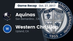 Recap: Aquinas   vs. Western Christian  2017