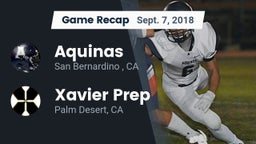 Recap: Aquinas   vs. Xavier Prep  2018