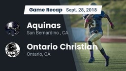 Recap: Aquinas   vs. Ontario Christian  2018