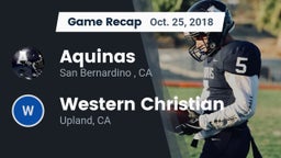 Recap: Aquinas   vs. Western Christian  2018